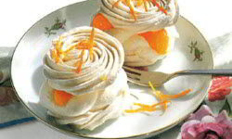 Рецепт апельсиновых безе с кремом