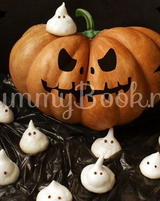 Безе привидения к Хэллоуину