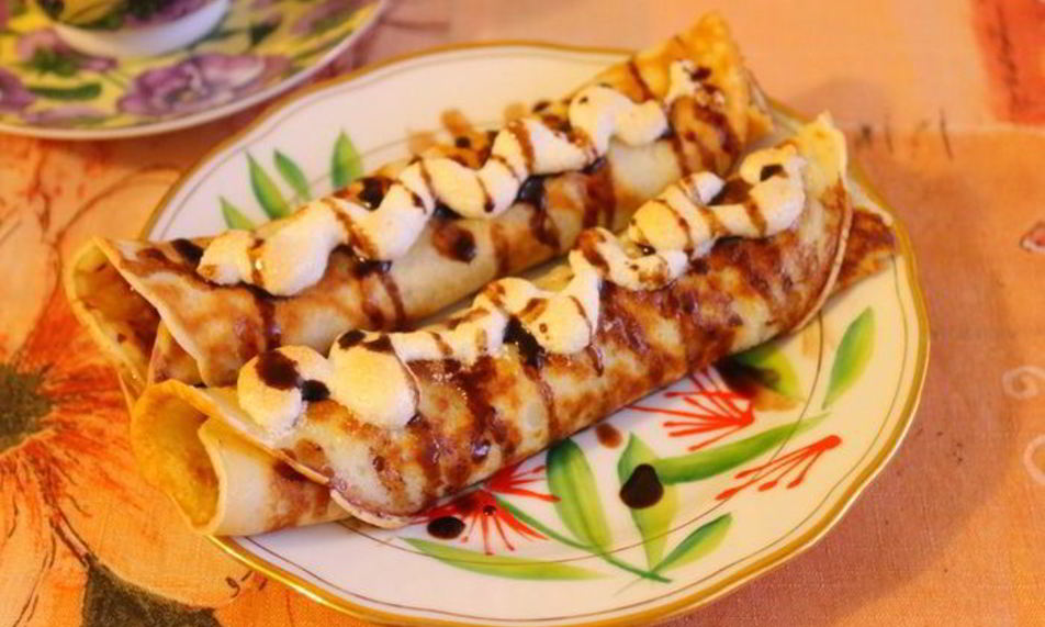 Рецепт французских блинчиков с яблоками и безе