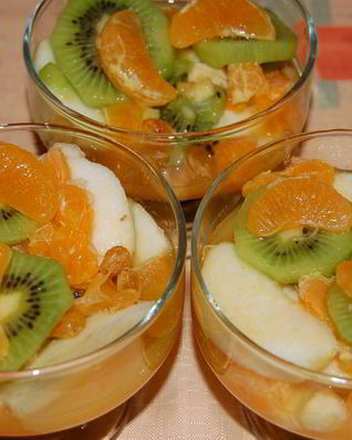 Фрукты в имбирно-мятном сиропе