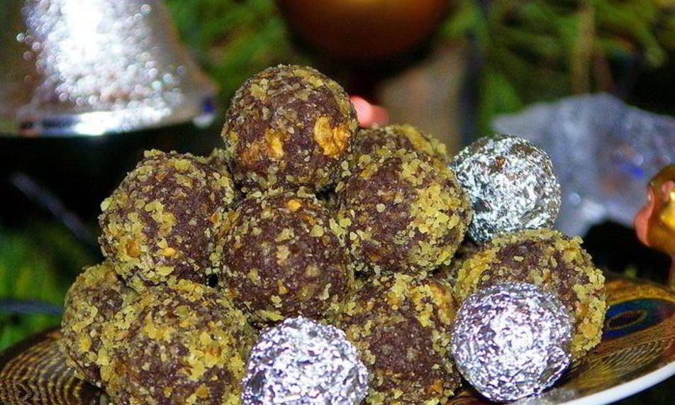 Рецепт конфет шоколадных с грецкими орехами и миндальным ликером
