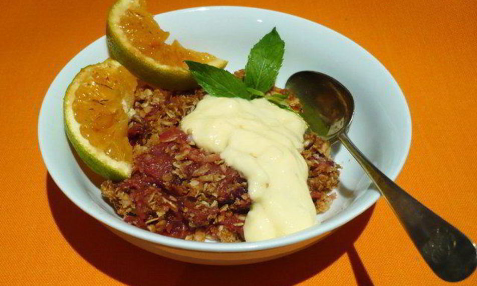 Рецепт крамбла из ревеня