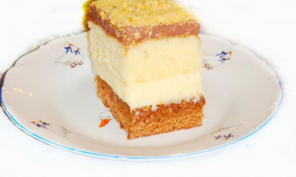 Рецепт пляцка бисквит с заварным кремом