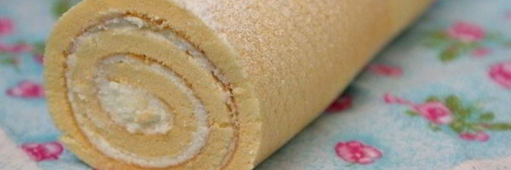 Рулет бисквитный с творожным кремом