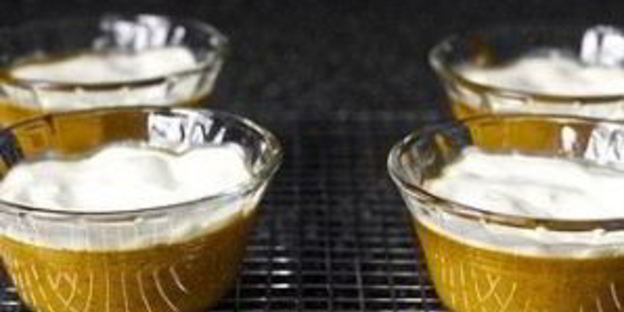 тыквенный пудинг со сметанным кремом