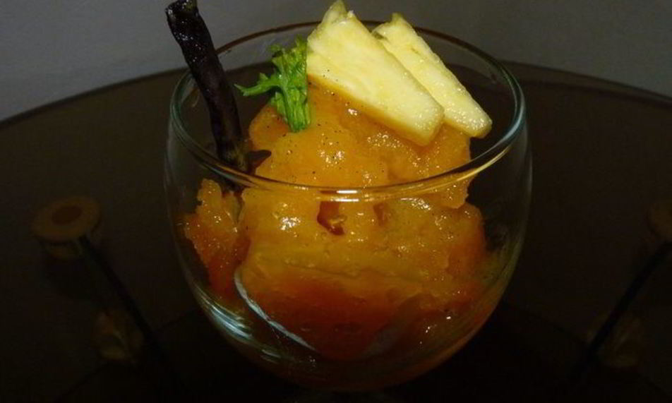 Рецепт мангового сорбета с ананасами