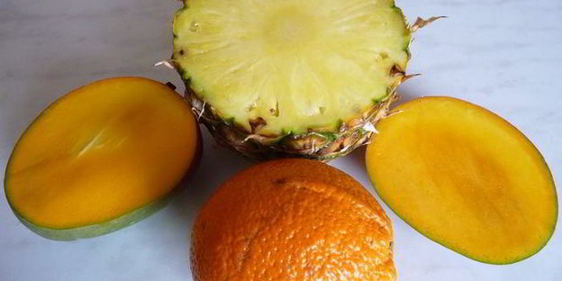 манговый сорбет с ананасами