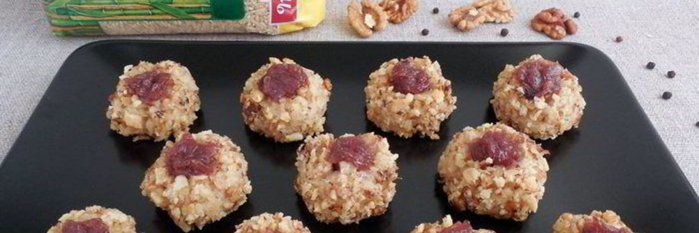 Ризотто-трюфели с луковым мармеладом