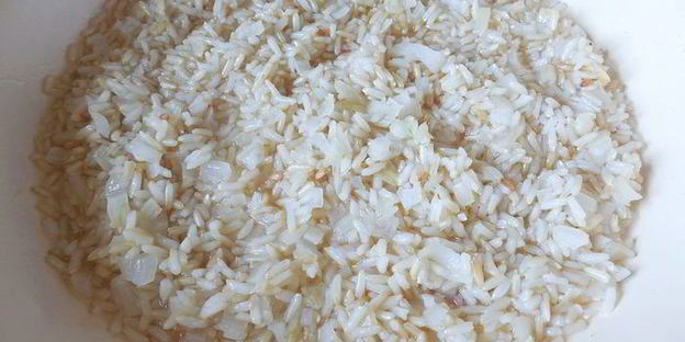 ризотто-трюфели с луковым мармеладом