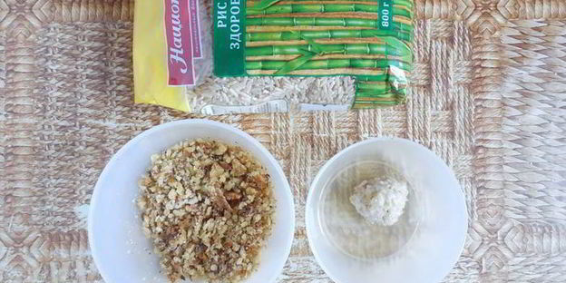 ризотто-трюфели с луковым мармеладом