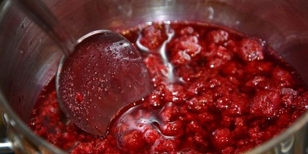 домашнее мороженое с малиновым соусом