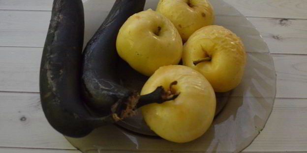 мороженое из печеных яблок и банана