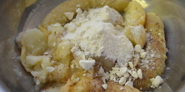 мороженое из печеных яблок и банана