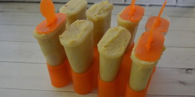 мороженое из печеных яблок и банана