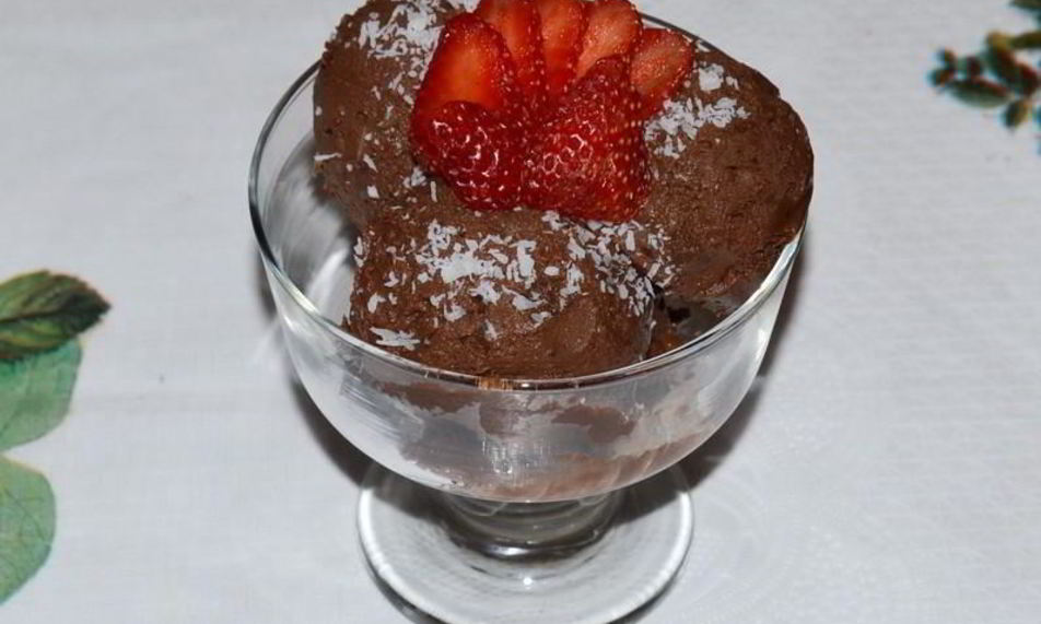 Рецепт шоколадного мороженого с орехами в блендере