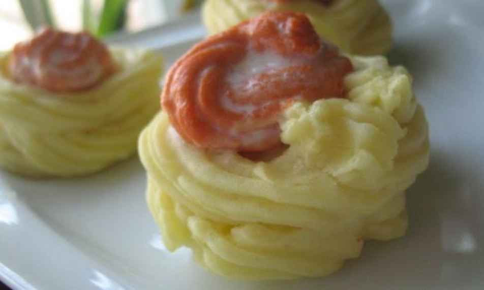 Рецепт картофельных корзинок с рыбныма муссома