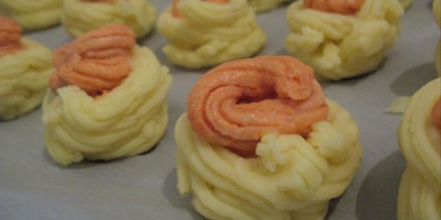 картофельные корзинки с рыбным муссом