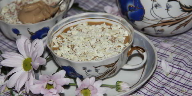 кофейный крем-мусс с белым шоколадом