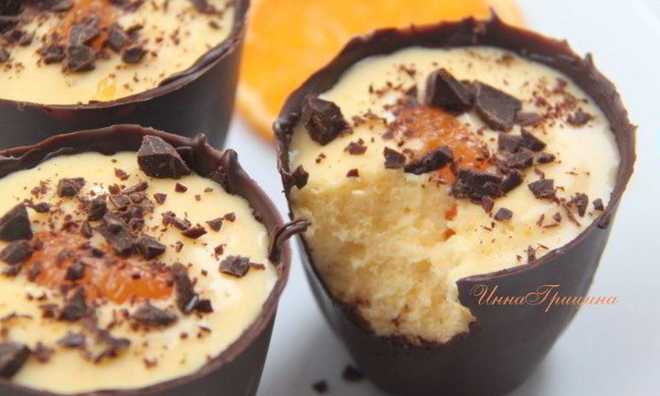 Рецепт мусса из клементинов в шоколадном стаканчике