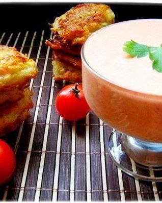 Мусс из запеченных овощей с картофельными оладьями