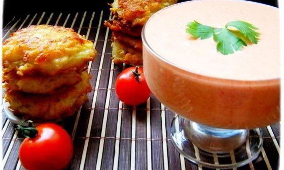 Рецепт мусса из запеченных овощей с картофельными оладьями