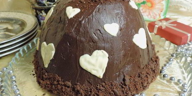 торт-купол цукотто с апельсиновым и шоколадным муссами