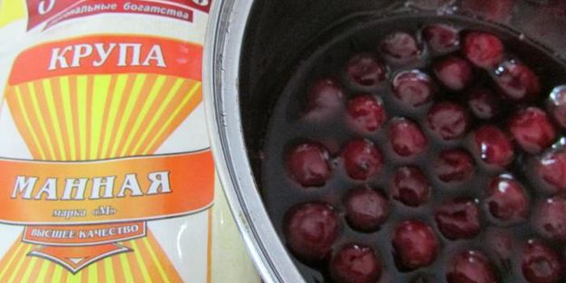 вишнево-кокосовый мусс на манке