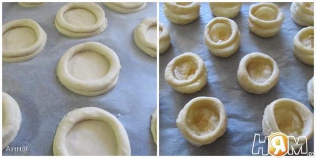 волованы с муссом из масла, икры и петрушки