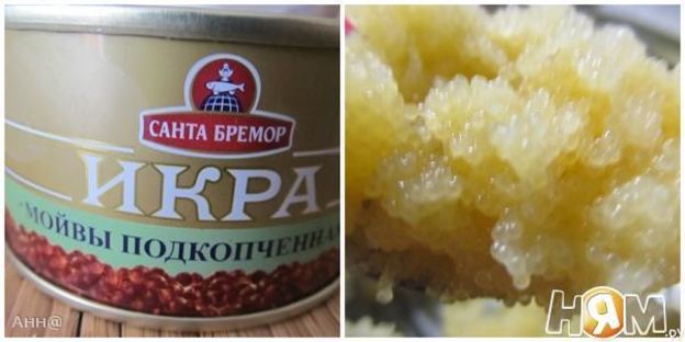 волованы с муссом из масла, икры и петрушки