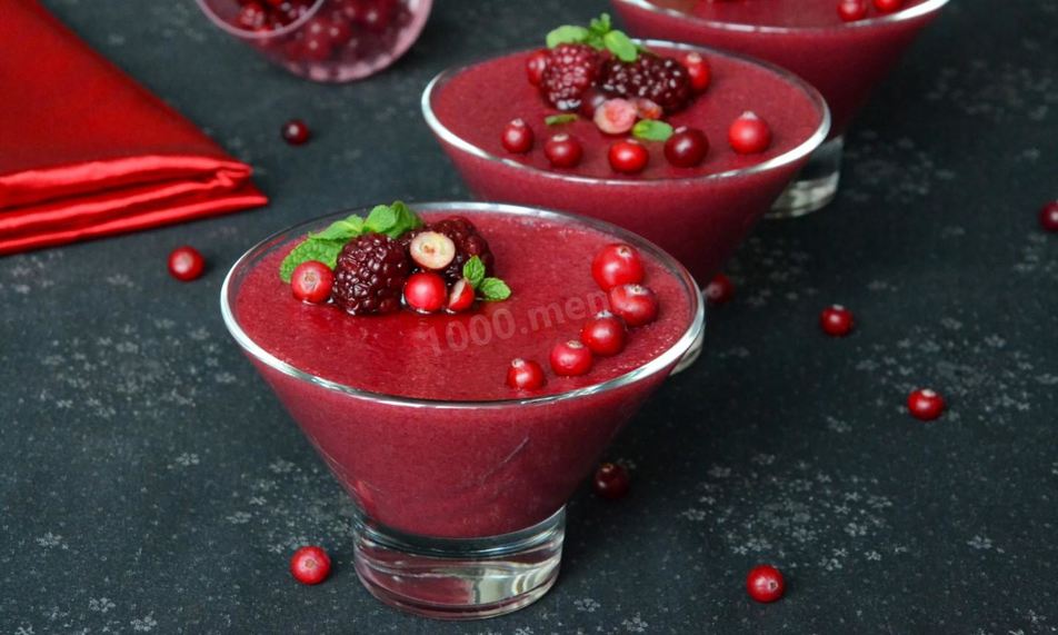 Рецепт ягодного мусса с ежевикой и клюквой
