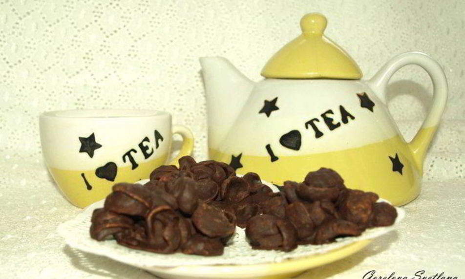 Рецепт песочных шоколадных роз