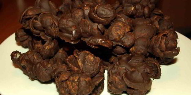 песочные шоколадные розы