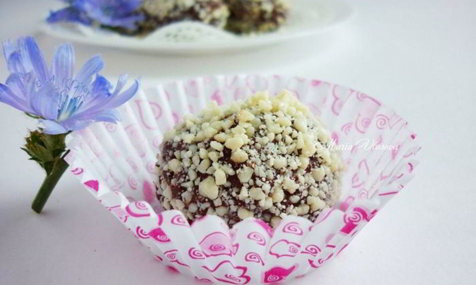 Рецепт шоколадных трюфелей с малиной, белым вином и белым шоколадом