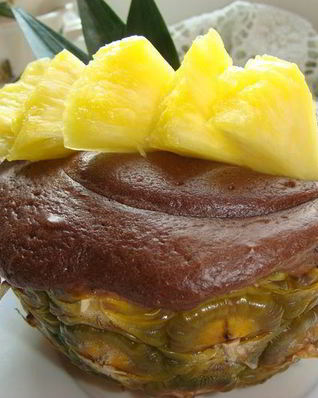 Ананасовые корзиночки с шоколадным суфле