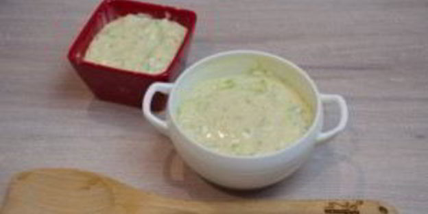 кабачковое суфле с индейкой под грибным соусом