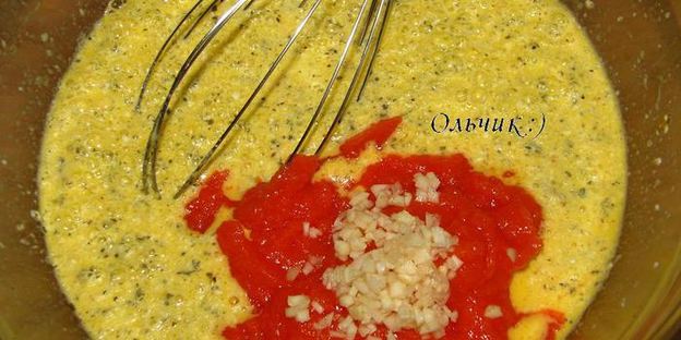 нежное овощное суфле с курицей и сыром