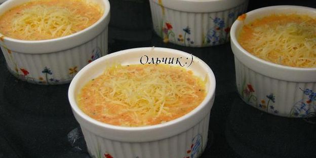 нежное овощное суфле с курицей и сыром