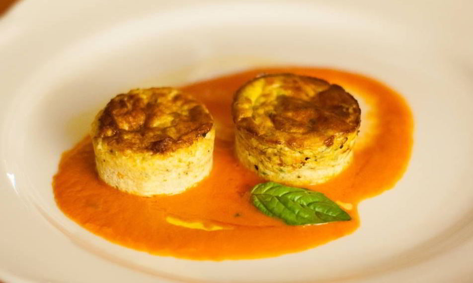 Рецепт суфле из кабачков с индейкой под соусом