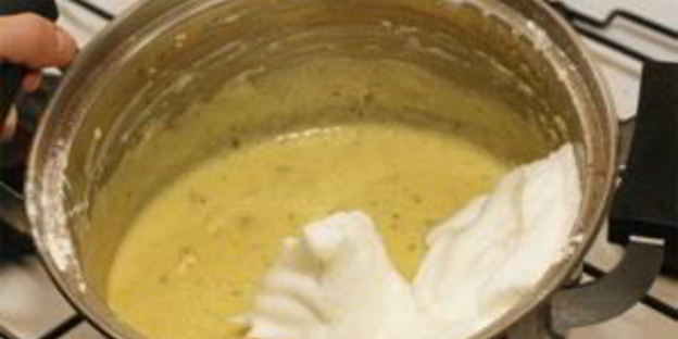 суфле из кабачков с индейкой под соусом