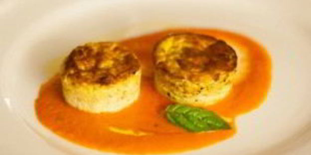 суфле из кабачков с индейкой под соусом