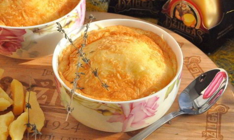 Рецепт суфле из козьего сыра и сыра джюгас с тимьяном