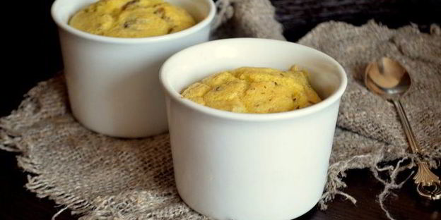 суфле из поленты с вешенками