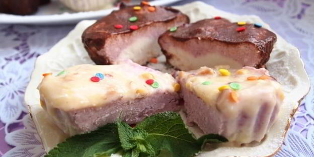 творожно-малиновое суфле