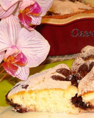 Творожное суфле с крыжовником и шоколадом