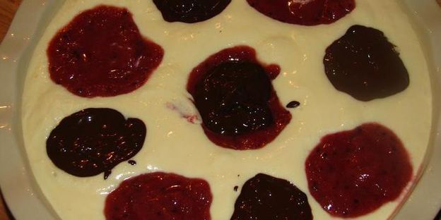 творожное суфле с крыжовником и шоколадом