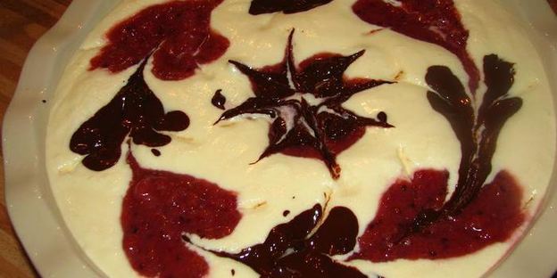 творожное суфле с крыжовником и шоколадом