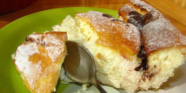 творожное суфле с крыжовником и шоколадом