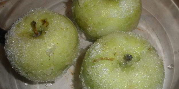 яблоки в манном суфле