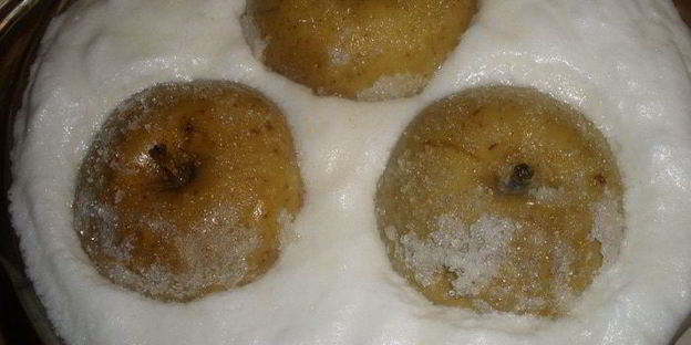 яблоки в манном суфле