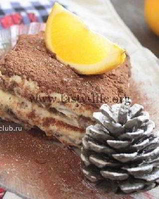 Тирамису с апельсиновым джемом и горьким шоколадом